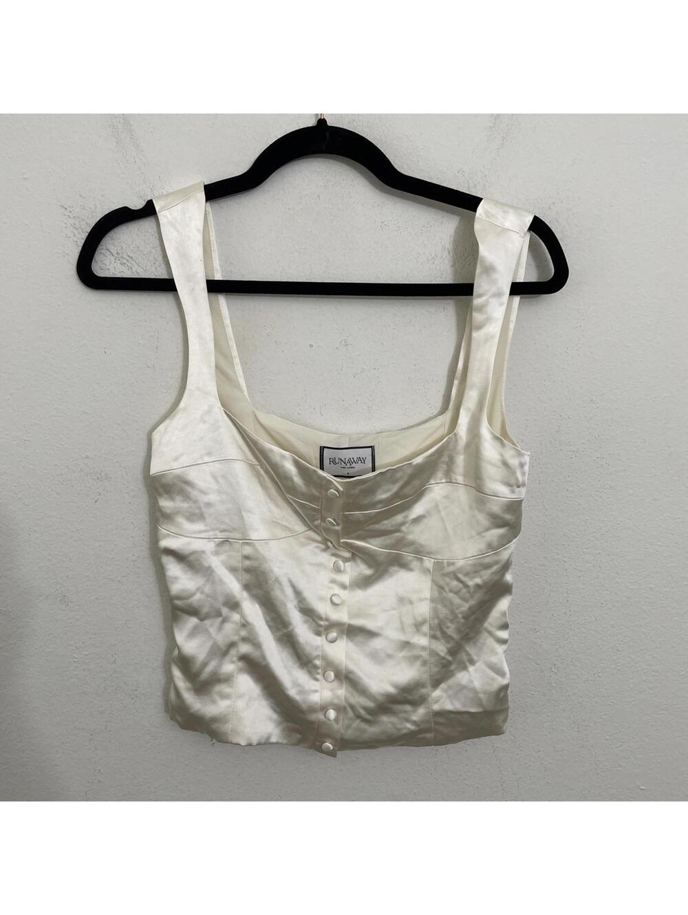 Revolve Pammi Top Runaway The Labe satin Ivory size S $85msrp - Picture 6 of 9